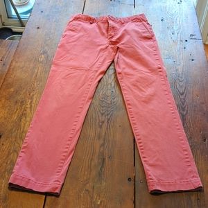 Red pants/slacks, red-pink color, Banana Republic Aiden Chino. 32x34.